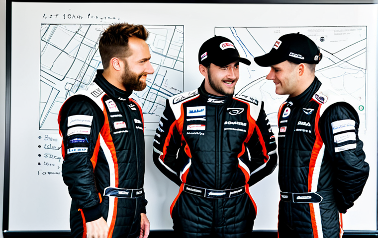 **

"A professional Kart Rider team, fully clothed in matching racing suits, strategizing before a race on a digital whiteboard displaying a track map, appropriate attire, safe for work, perfect anatomy, natural proportions, professional digital art, high quality, family-friendly."

**
