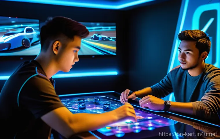 카트라이더 카트 강화 성공률 - A young, focused kart racer, dressed in a sleek, modern racing jumpsuit (no exposed skin), stands th... 카트라이더 카트 강화 성공률 - A young, focused kart racer, dressed in a sleek, modern racing jumpsuit (no exposed skin), stands th...