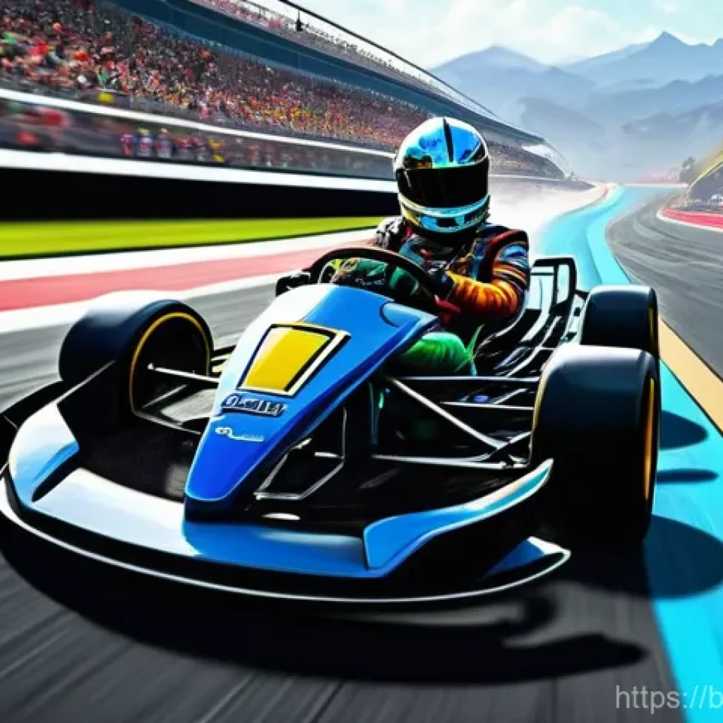 카트라이더 신규 기능 베타 리뷰 - **Prompt:** "A vibrant, high-definition digital painting of a dynamic kart race in progress. The sce...