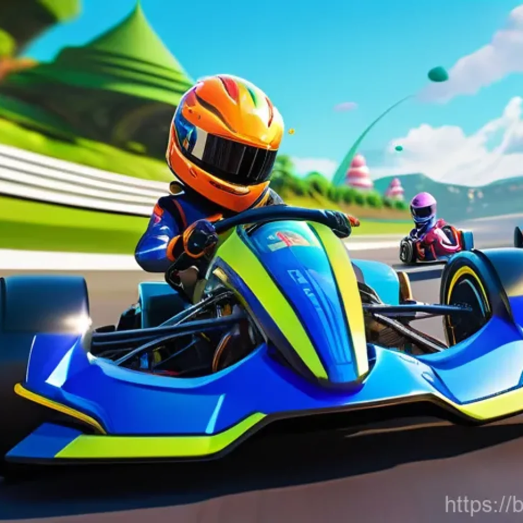 카트라이더 팬아트 대회의 성공 요인과 유저 참여 - **Vibrant KartRider Race in a Dreamlike Landscape**
A dynamic, high-energy illustration featurin...