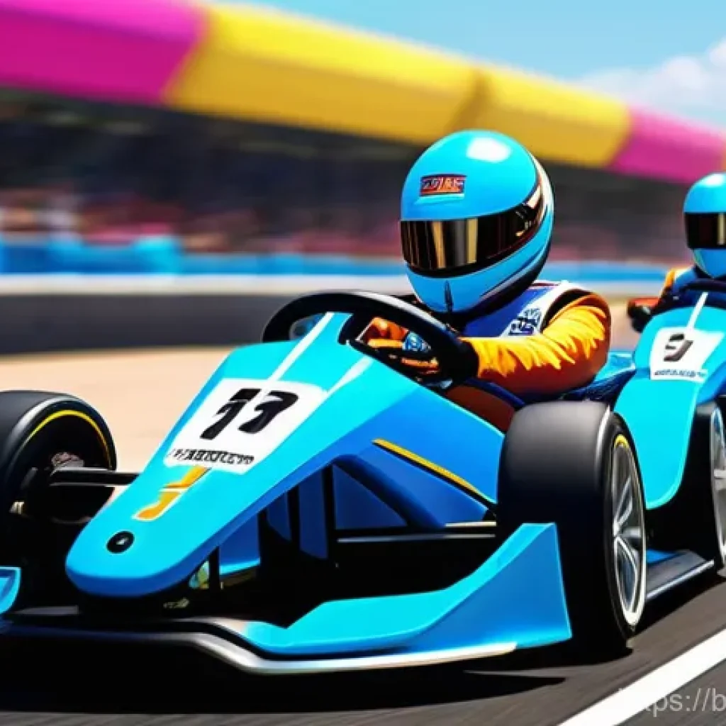 카트라이더 개인전 포지션 분석 - **Prompt 1: "The Race Start - Initial Boost and Positioning"**
    A dynamic, high-angle action shot...