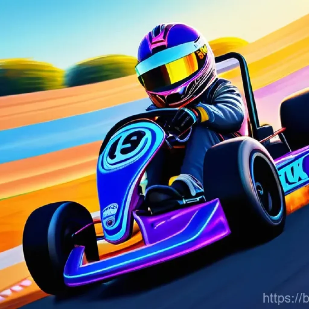 카트라이더 팬아트 대회의 새로운 방향 - **Prompt:** "A vibrant digital painting featuring Rascal from KartRider: Drift, racing his signature...