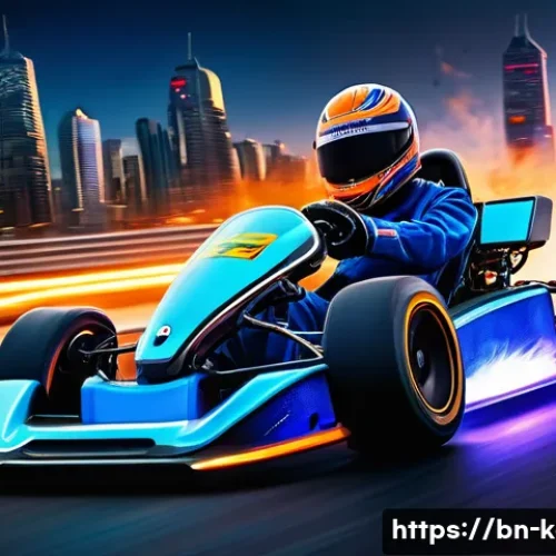Home 25 카트라이더 베스트 공략 추천 - **Prompt:** A dynamic, low-angle shot of a sleek, brightly colored racing kart, mid-drift on a futur...